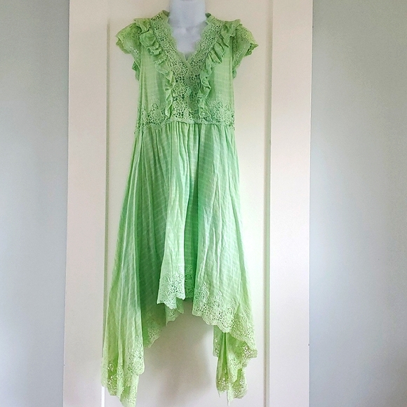 Ulla Johnson Dresses & Skirts - Ulla Johnson Bohemian Lace Cotton dress size 2 in lime ombre